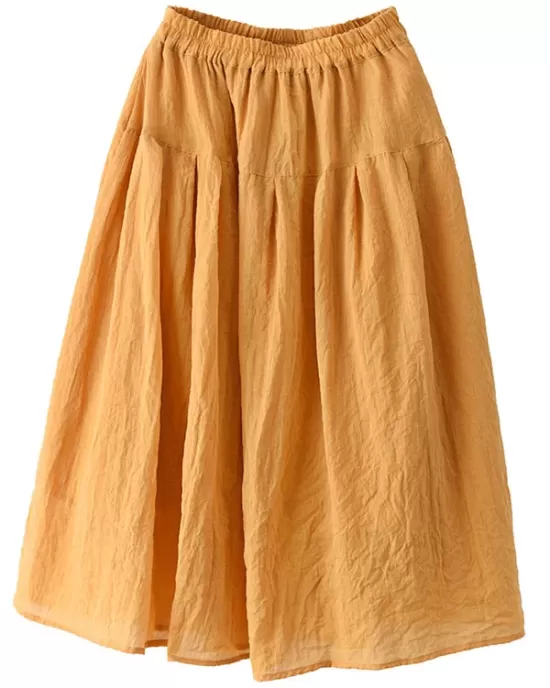 Casual Solid Color Empire A-Line Skirt