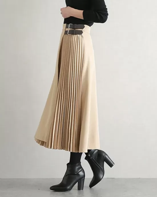 Graceful A-Line Pleated Skirt