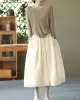 Simple Loose Solid Color Split-Joint Bubble Skirt