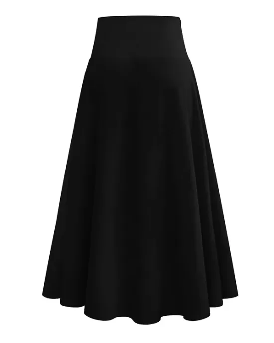 Simple  Asymmetric Split-Front Falbala Solid Color  Skirts Bottoms