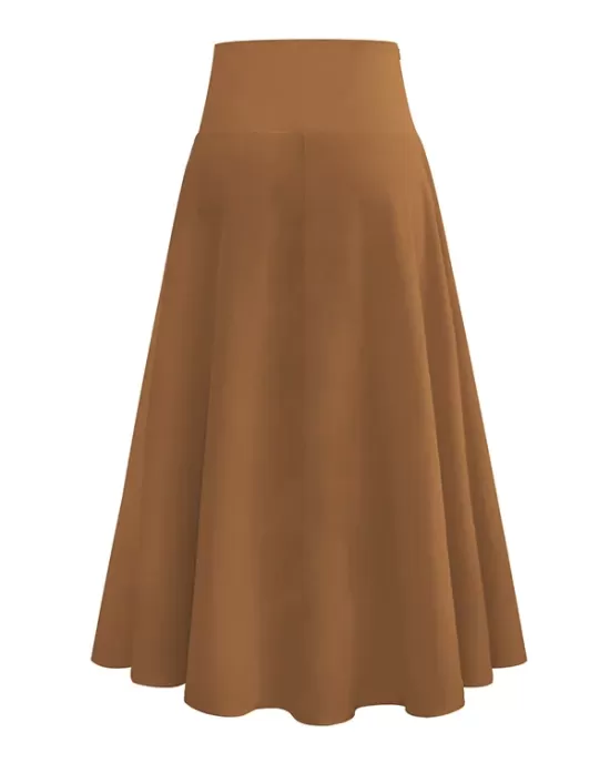 Simple  Asymmetric Split-Front Falbala Solid Color  Skirts Bottoms