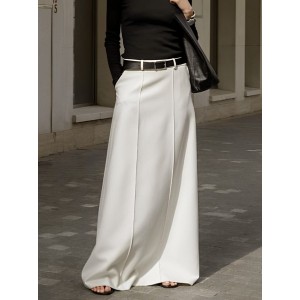 Stylish H-Line Solid Color Skirts Bottoms