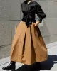 Solid Color A-line Loose Skirts Bottoms