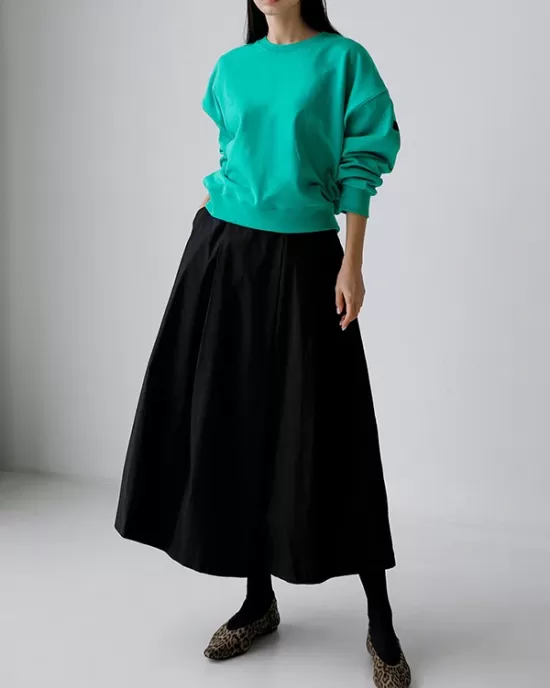 Solid Color A-line Loose Skirts Bottoms