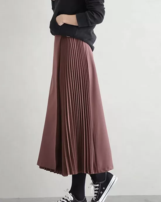 Graceful A-Line Pleated Skirt