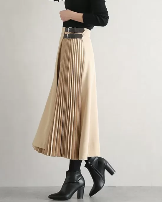 Graceful A-Line Pleated Skirt