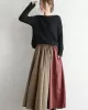 Elegant Split-Joint Color Skirt