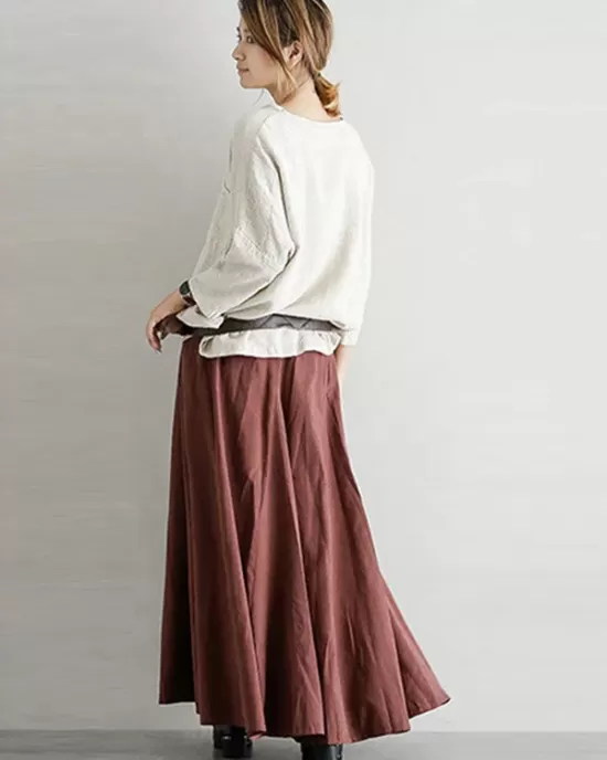 Elegant Split-Joint Color Skirt