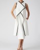 Solid Color Sleeveless Midi Dresses&Outwears Two Pieces Set