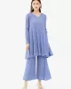 Urban Pleated Solid Color V-Neck Long Sleeves T-Shirt&Flared Pantstwo Pieces Set