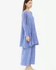 Urban Pleated Solid Color V-Neck Long Sleeves T-Shirt&Flared Pantstwo Pieces Set