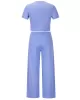 Simple Solid Color T-Shirt & Pants Two Pieces Set