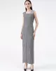 Urban Loose Solid Color Tied Pleated Top&V-Back Vest Dress Two Pieces Set