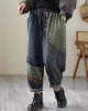 Contrast Color Fringed Split-Joint Long Sleeves Printed Outwear + Harem Pants  Two Pieces Set