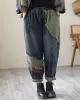 Contrast Color Fringed Split-Joint Long Sleeves Printed Outwear + Harem Pants  Two Pieces Set