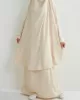 Solid Color Batwing Sleeves Long Sleeves Muslim High Neck Shirts Top + Skirts Bottom Two Pieces Set