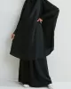 Solid Color Batwing Sleeves Long Sleeves Muslim High Neck Shirts Top + Skirts Bottom Two Pieces Set