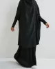 Solid Color Batwing Sleeves Long Sleeves Muslim High Neck Shirts Top + Skirts Bottom Two Pieces Set