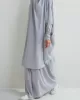 Solid Color Batwing Sleeves Long Sleeves Muslim High Neck Shirts Top + Skirts Bottom Two Pieces Set