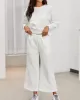 Round-Neck Long Sleeves Loose Solid Color Shirts Top + Drawstring Pants Bottom Two Pieces Set