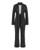 Loose Pockets Long Sleeves Striped Lapel Blazer Outerwear + Suits Bottom Two Pieces Set