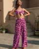 Vacation Loose Floral Printed Vest&Pants Two Pieces Set