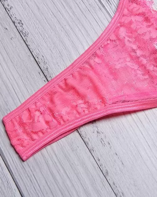 Eyelash Lace Underwired Split Sexy Lingerie