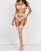 Sexy Lace Split-Joint Underwired Three-Piece Lingerie Set