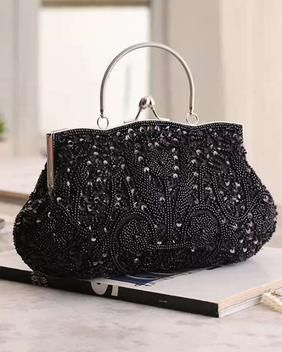 Vintage Evening Beaded Sequined Handbag