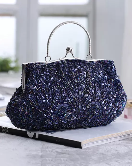 Vintage Evening Beaded Sequined Handbag