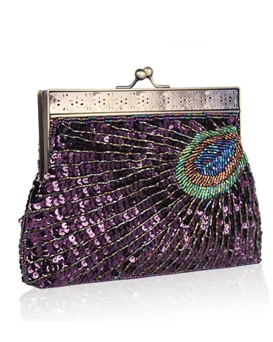 4 Colors Urban Geometric Sequined Makeup Bag Handbag