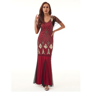 Formal Mermaid Sequined Maxi Dresses Evening Dresses