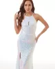 Halter Split Side Sequins Evening Dress