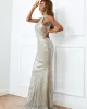 Evening Sleeveless Wrap Sequined Dress