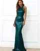 Evening Sleeveless Wrap Sequined Dress