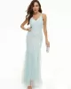 Evening Sleeveless Embroidered Solid Color V-Neck Maxi Dress