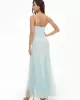 Evening Sleeveless Embroidered Solid Color V-Neck Maxi Dress