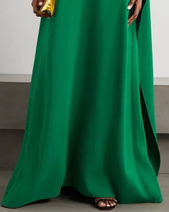 Loose Asymmetric Solid Color Maxi Dresses