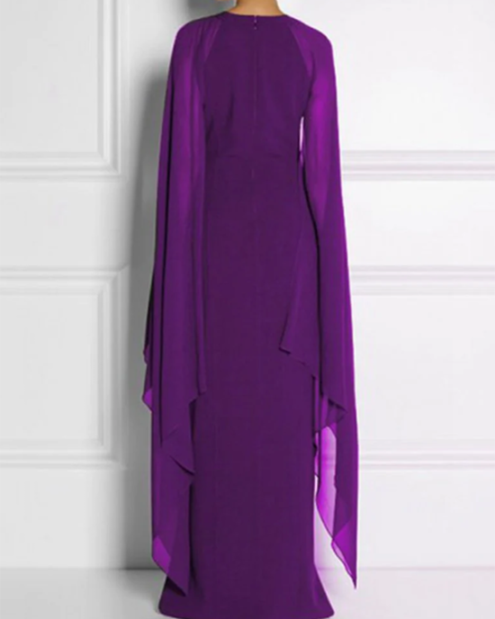 Loose Solid Color Round-Neck Maxi Dresses