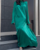 Solid Color Flared Sleeves Long Sleeves High-neck Maxi Dresses