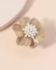 Adjustable Color-Block Flower Shape Rhinestone Sequined Rings Accessories