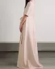 Loose Solid Color Split-Joint V-Neck Maxi Evening Dresses