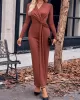 Bowknot Solid Color Bodycon Long Sleeves V-neck Maxi Dresses