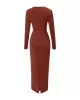 Bowknot Solid Color Bodycon Long Sleeves V-neck Maxi Dresses