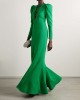 Bodycon Mermaid Hollow Solid Color Round-Neck Evening Dresses Maxi Dresses