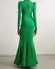 Bodycon Mermaid Hollow Solid Color Round-Neck Evening Dresses Maxi Dresses