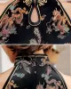 Original Floral Printed Stand Collar Sleeveless Short Cheongsams