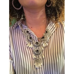 Retro Hollow Necklace Earrings Set