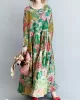 National Style Flower Printed Long Dress