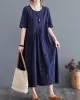 Cotton Blend Solid Color Irregularity Dress